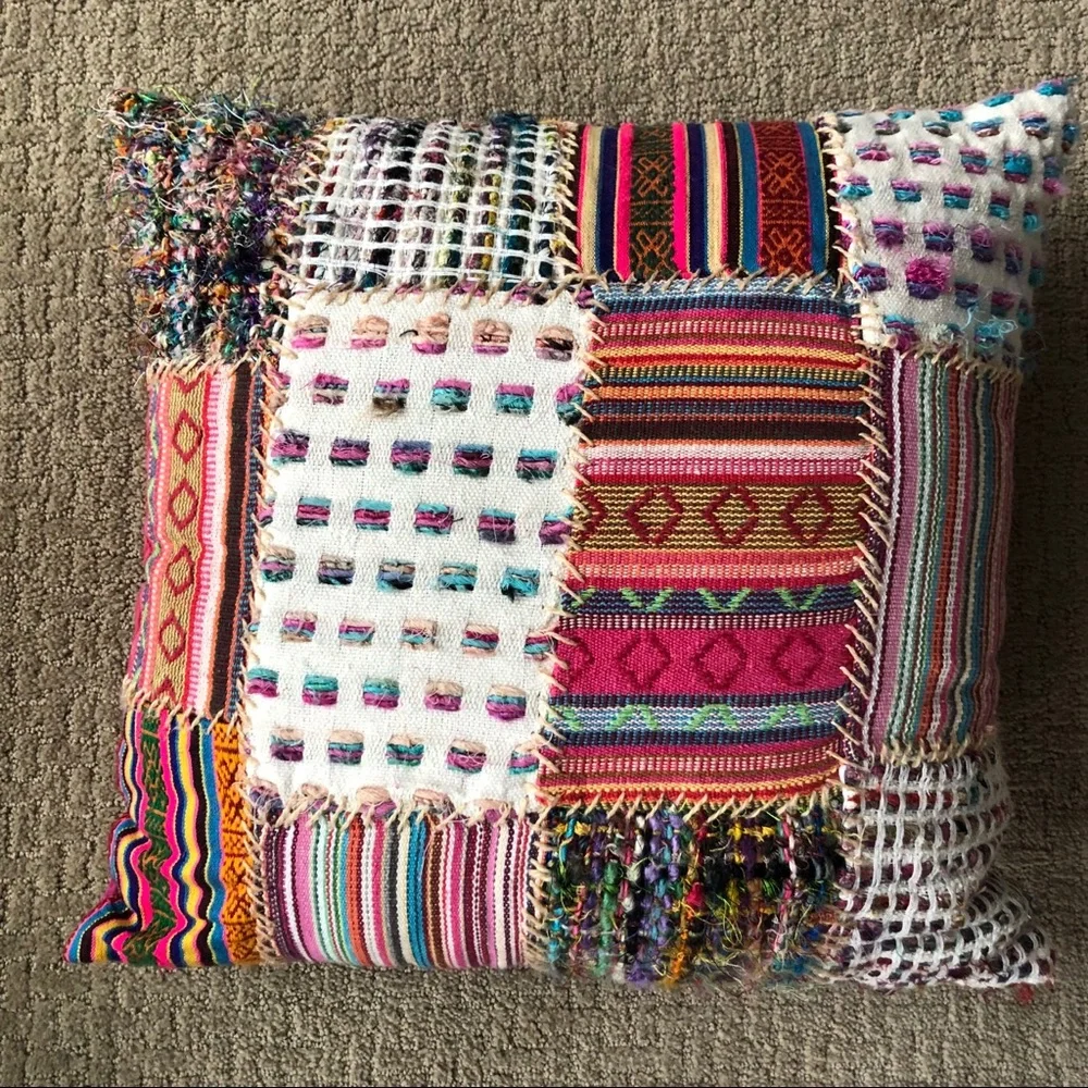 World Market Patchwork 18in by 18in Throw Pillow